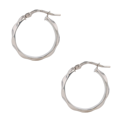 14K White Gold Hoop Earrings