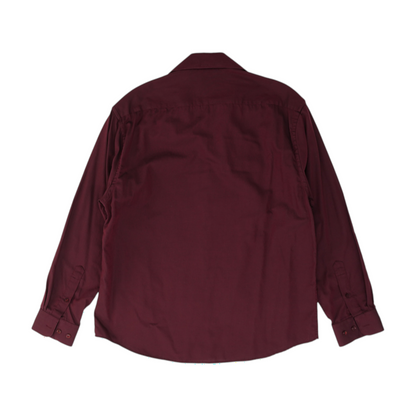 Burgundy Solid Long Sleeve Button Down