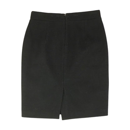 Black Solid Midi Skirt