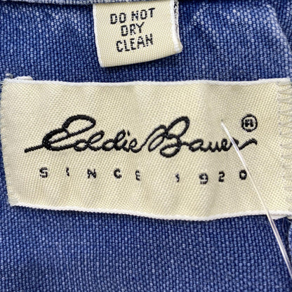 Vintage Blue Solid Long Sleeve Button Down