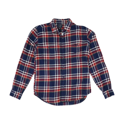 Navy Plaid Flannel Button Down