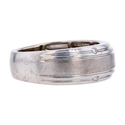 14K White Gold Diamond Band
