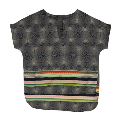 Multi Geometric Short Sleeve Blouse