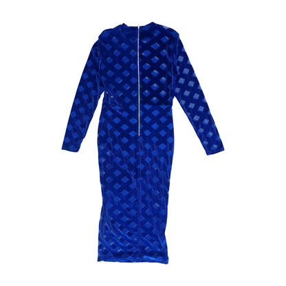 Blue Plus Geometric Midi Dress