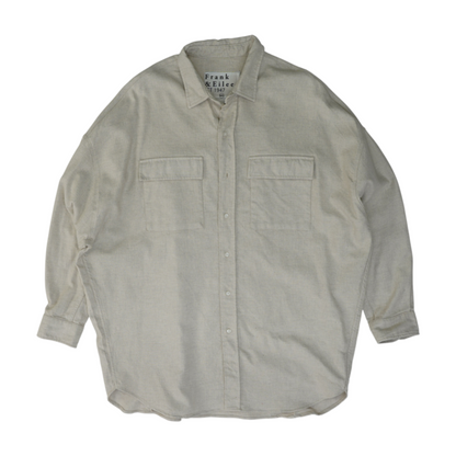 Beige Flannel Button Down