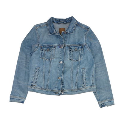 Blue Solid Denim Jacket