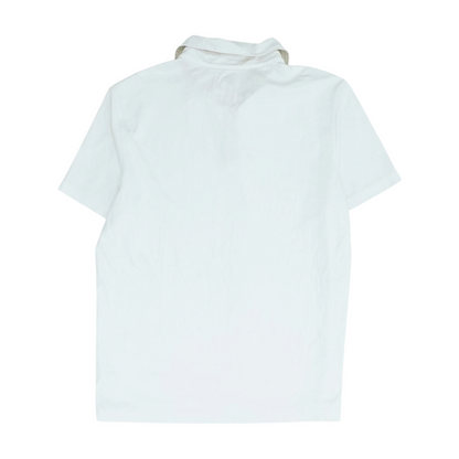 White Solid Short Sleeve Polo