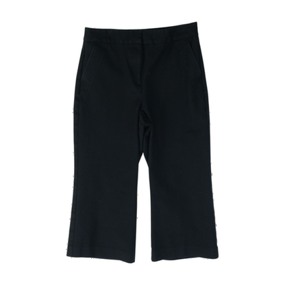 Black Solid Chino Capris