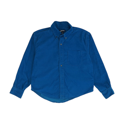 Blue Solid Long Sleeve Button Down