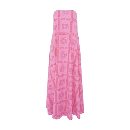 Pink Print Midi Dress