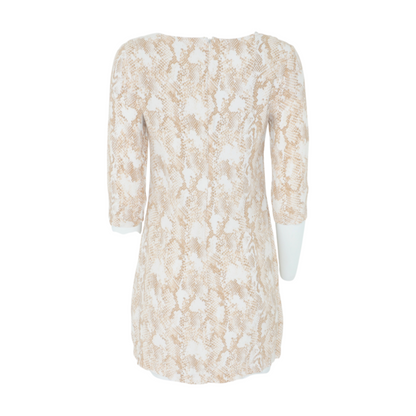 Beige Animal Print Mini Dress