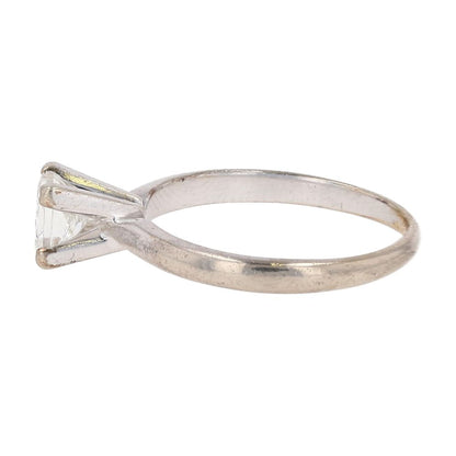 3/8 Ct 14K White Gold Square Diamond Solitaire Engagement Ring