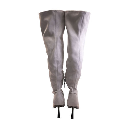 Gray Over The Knee Boots