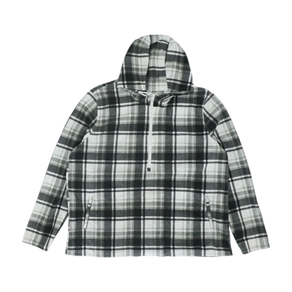 Gray Plaid Hoodie Pullover