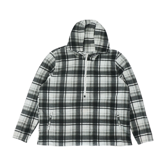 Gray Plaid Hoodie Pullover