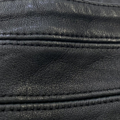 Hoxton Black High-Rise Leather Flare Pants