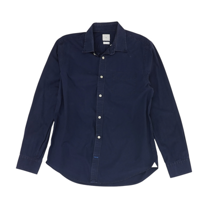 Navy Solid Long Sleeve Button Down
