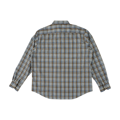 White Plaid Long Sleeve Button Down