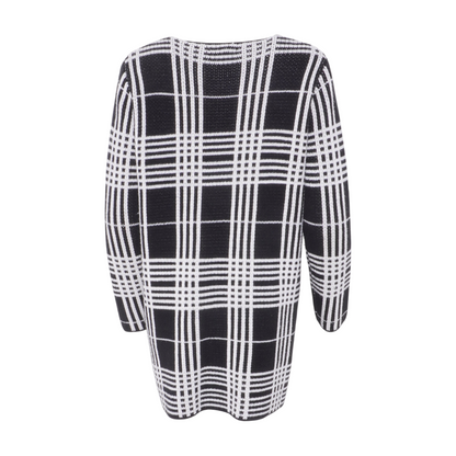 Black Plaid Cardigan Sweater