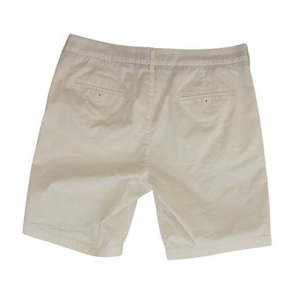 White Solid Chino Shorts