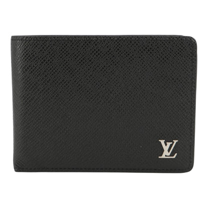 Black Multiple Wallet in Taiga Leather