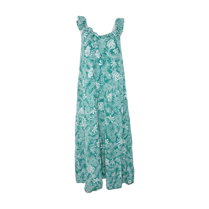 Green Tropical Maxi Dress