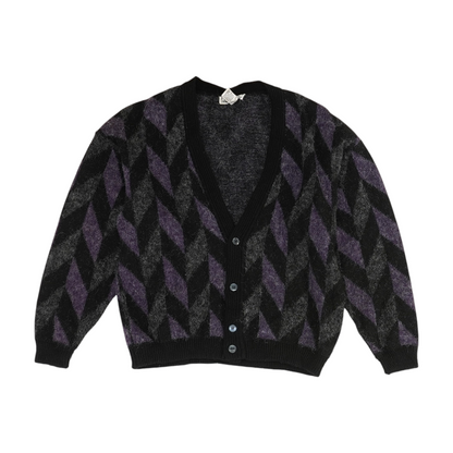 Vintage Purple Chevron Cardigan Sweater