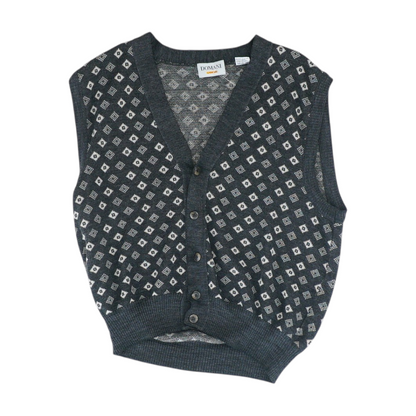 Gray Abstract Vest Sweater