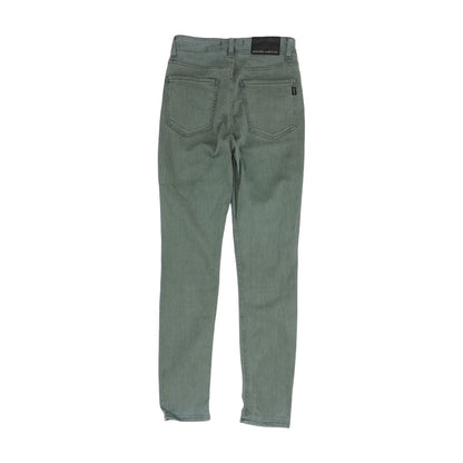 Green Solid Skinny Leg Jeans