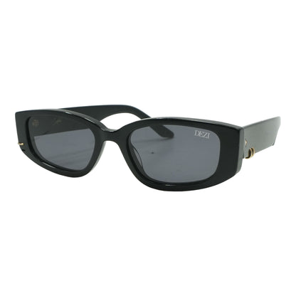 Black Cuffed Rectangle Sunglasses