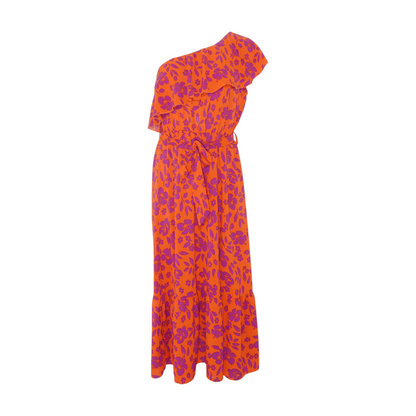 Red Floral Midi Dress