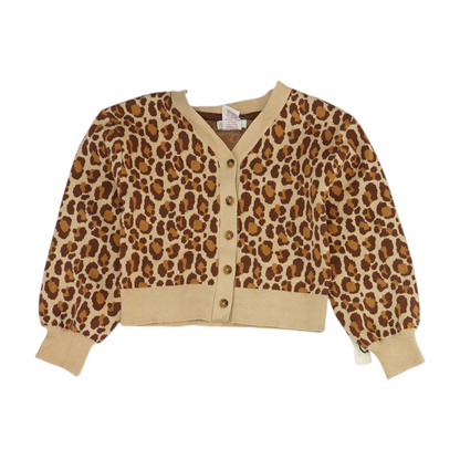 Tan Animal Print Cardigan Sweater