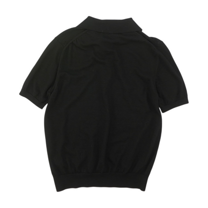 Black Solid Short Sleeve Polo