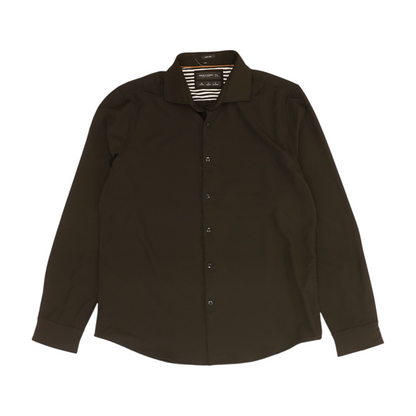 Black Solid Long Sleeve Button Down