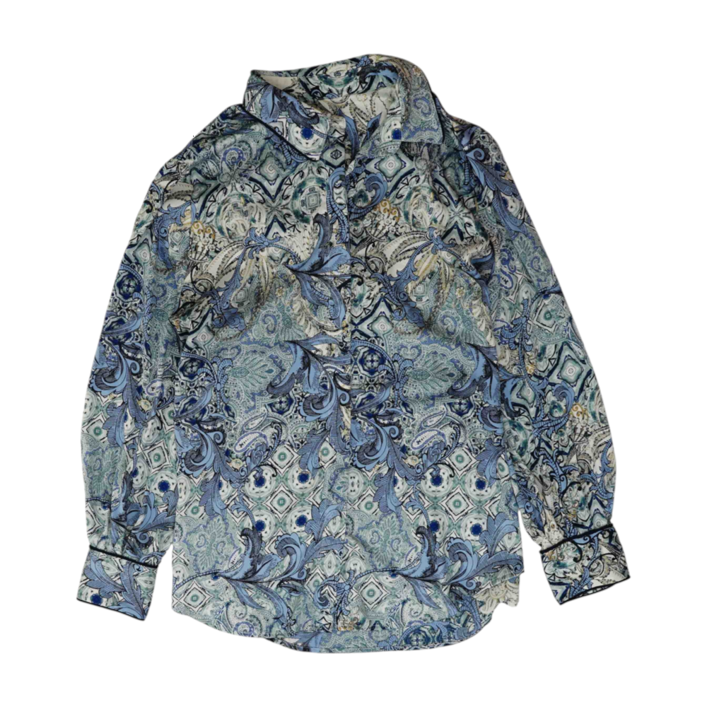 Blue Abstract Button Down