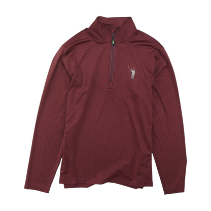Red Solid 1/4 Zip Pullover