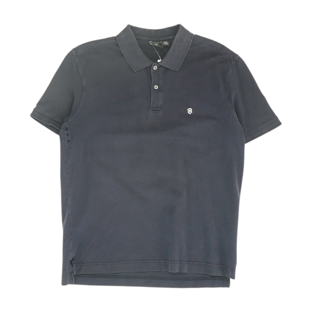 Navy Solid Short Sleeve Polo