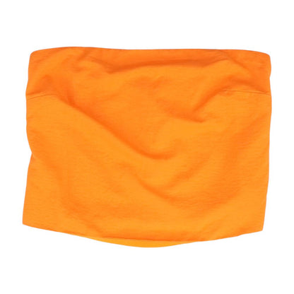 Orange Solid Sleeveless Blouse