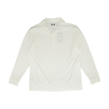 White Solid Long Sleeve Polo
