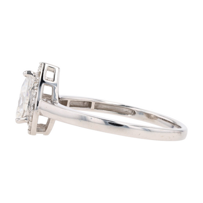 1 1/4 ctw Sterling Silver Moissanite Engagement Ring