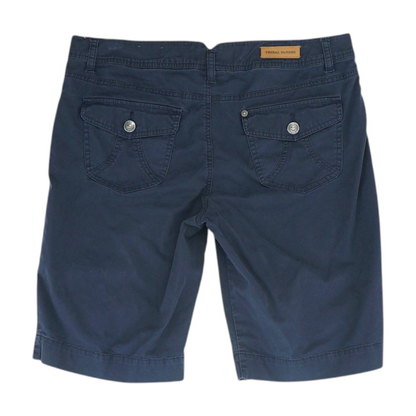 Navy Solid Denim Shorts