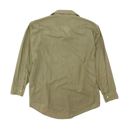 Vintage Green Solid Long Sleeve Button Down