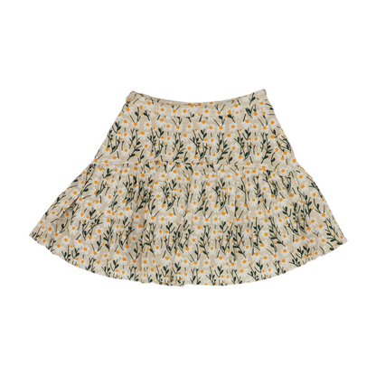 Beige Floral Mini Skirt