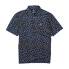 Navy Print Short Sleeve Polo