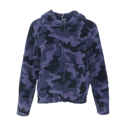 Gray Camo Cardigan Sweater