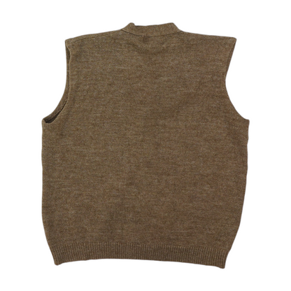 Vintage Brown Solid Vest Sweater