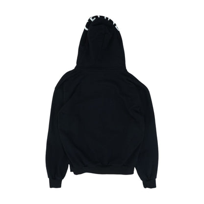 Black Cotton Fleece Loose Full Zip Jacket