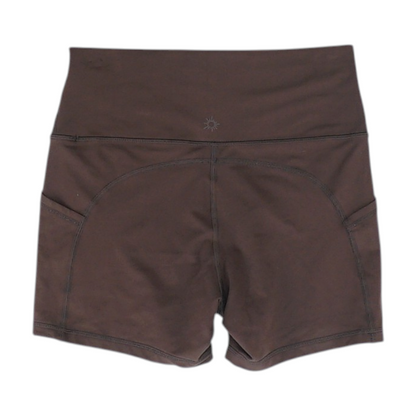 Brown Solid Active Shorts