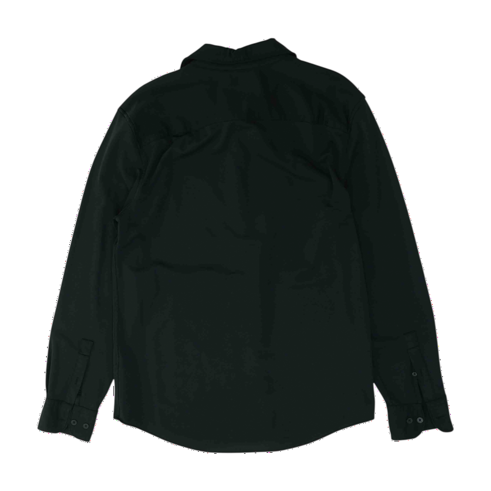 Black Solid Long Sleeve Button Down