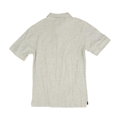 Gray Solid Short Sleeve Polo